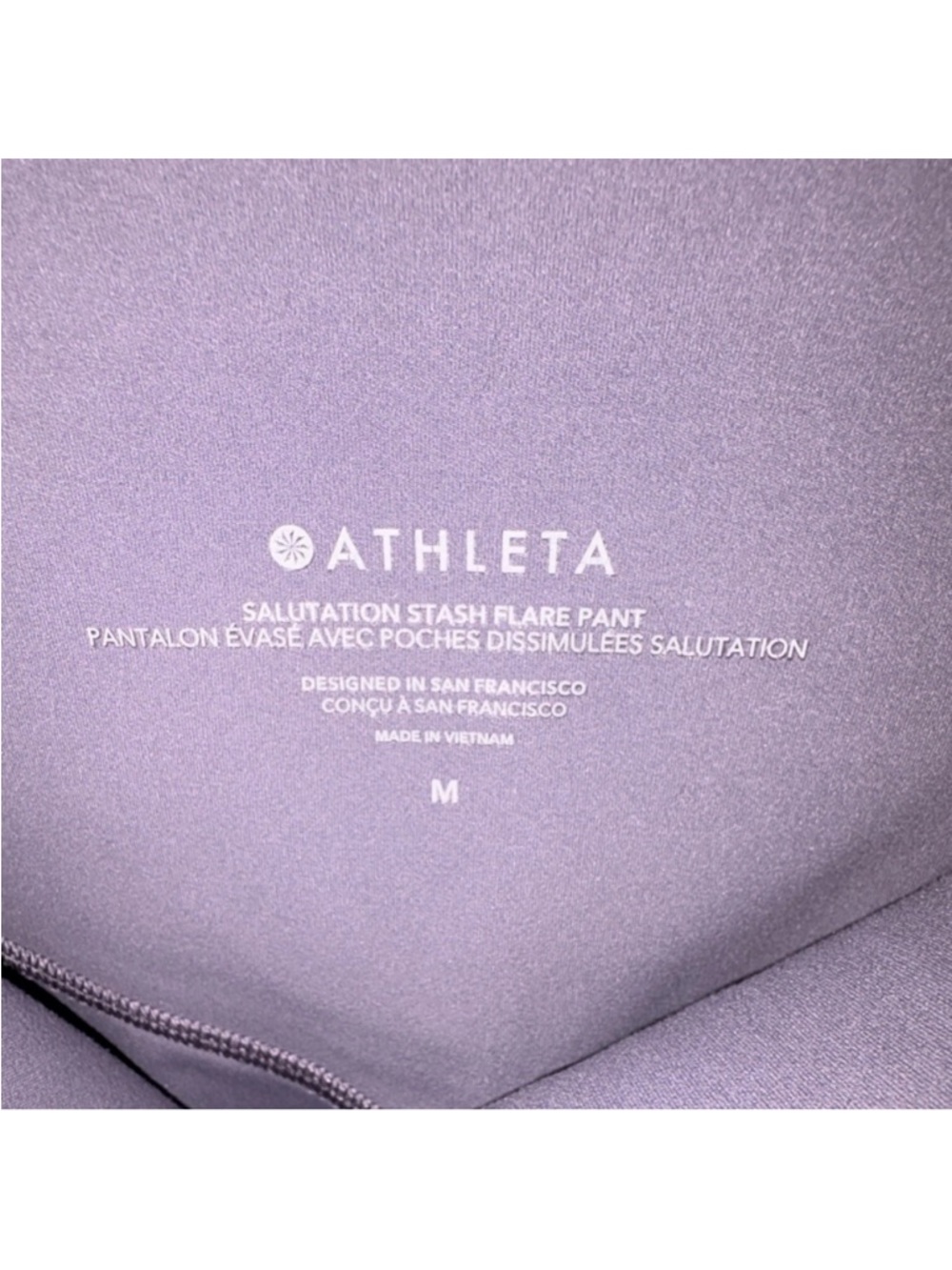 Athleta Salutation Stash Flare Yoga Pants Dusk Violet Medium Workout Yoga Gym - Picture 6 of 6